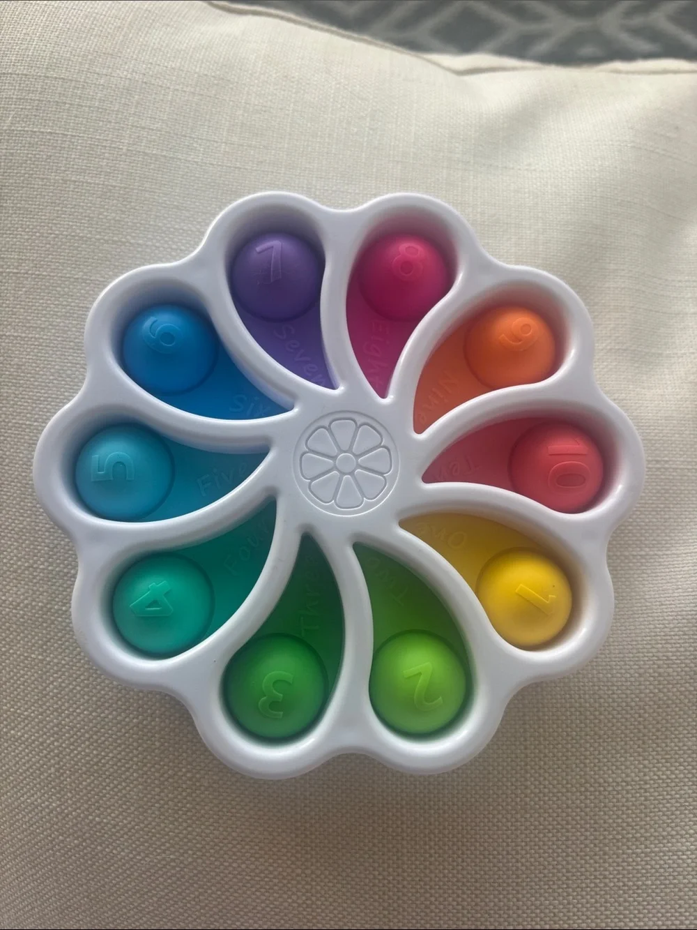 Rainbow Number Pop Toy - Multicolor Silicone Fidget for Kids